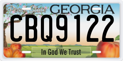 GA license plate CBQ9122
