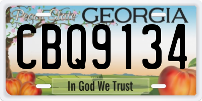 GA license plate CBQ9134