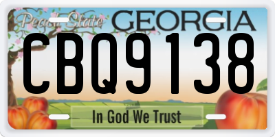 GA license plate CBQ9138
