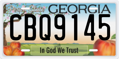 GA license plate CBQ9145