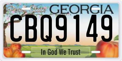 GA license plate CBQ9149