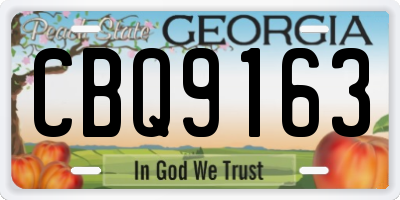 GA license plate CBQ9163