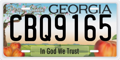 GA license plate CBQ9165