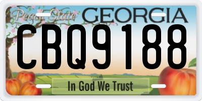 GA license plate CBQ9188