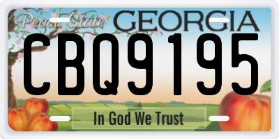 GA license plate CBQ9195