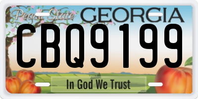 GA license plate CBQ9199