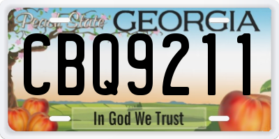 GA license plate CBQ9211