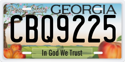 GA license plate CBQ9225