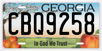 GA license plate CBQ9258