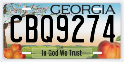 GA license plate CBQ9274
