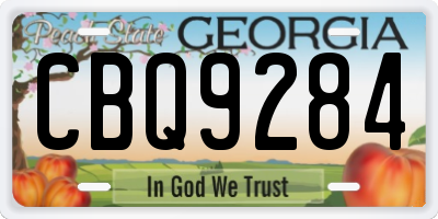 GA license plate CBQ9284