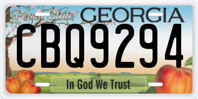 GA license plate CBQ9294