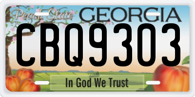 GA license plate CBQ9303