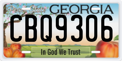 GA license plate CBQ9306
