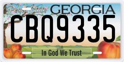 GA license plate CBQ9335