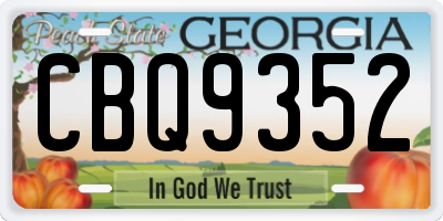 GA license plate CBQ9352