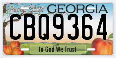 GA license plate CBQ9364