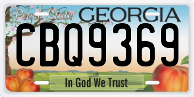 GA license plate CBQ9369