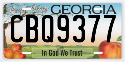 GA license plate CBQ9377