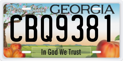GA license plate CBQ9381