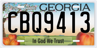 GA license plate CBQ9413