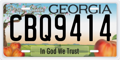 GA license plate CBQ9414
