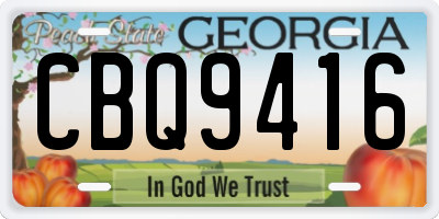 GA license plate CBQ9416