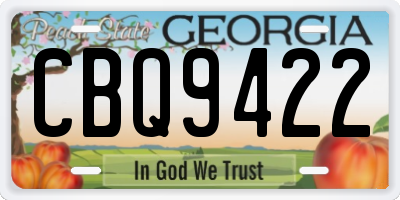 GA license plate CBQ9422