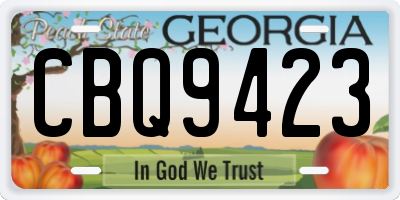 GA license plate CBQ9423
