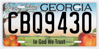 GA license plate CBQ9430