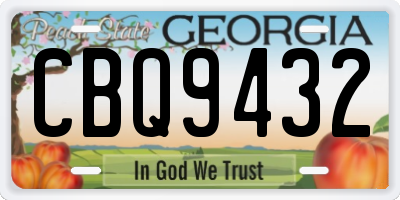 GA license plate CBQ9432