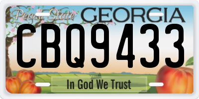 GA license plate CBQ9433