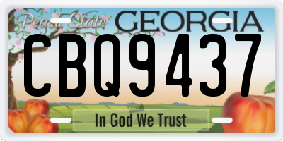 GA license plate CBQ9437