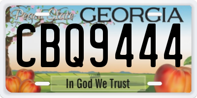GA license plate CBQ9444