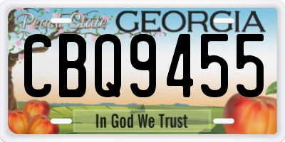 GA license plate CBQ9455