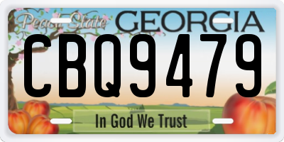GA license plate CBQ9479