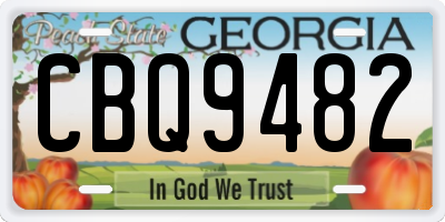 GA license plate CBQ9482