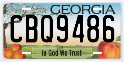 GA license plate CBQ9486