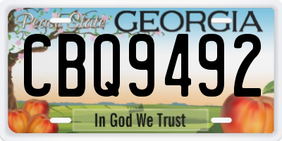 GA license plate CBQ9492