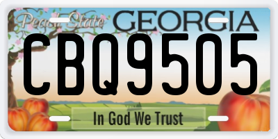 GA license plate CBQ9505