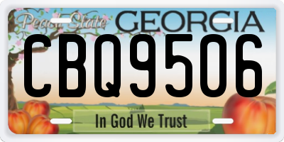 GA license plate CBQ9506