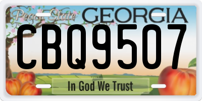 GA license plate CBQ9507