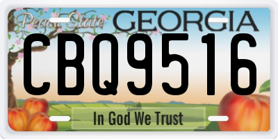GA license plate CBQ9516