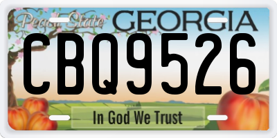 GA license plate CBQ9526