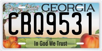 GA license plate CBQ9531