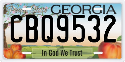 GA license plate CBQ9532
