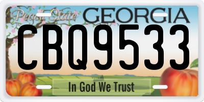 GA license plate CBQ9533