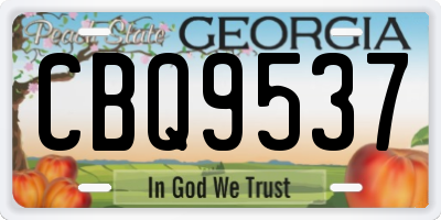 GA license plate CBQ9537