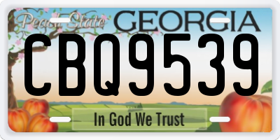 GA license plate CBQ9539