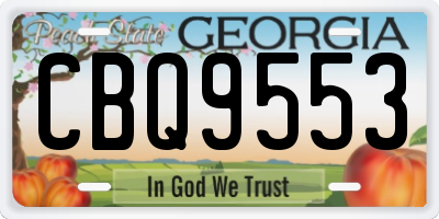 GA license plate CBQ9553